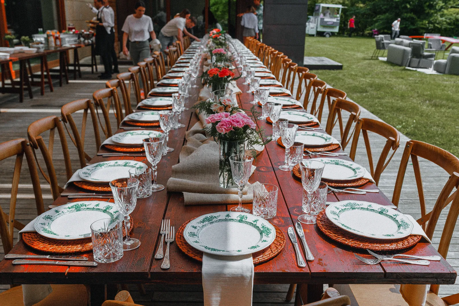 Décor et mise en place du repas de fin de saison du Milan AC