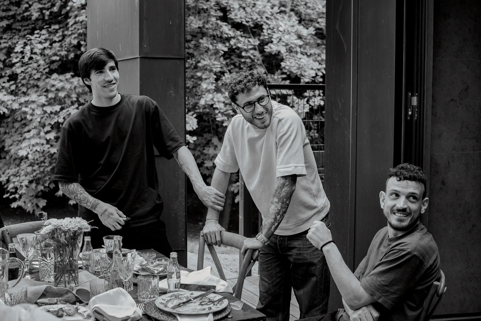 Arrivée des joueurs du Milan AC au repas de fin de saison