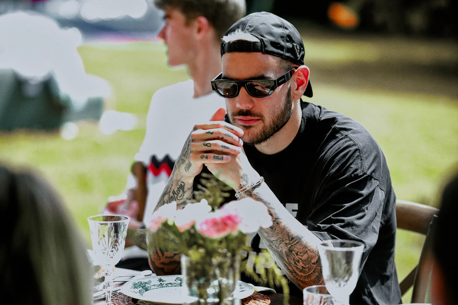 Portrait d'un joueur du Milan AC lors du repas de fin de saison