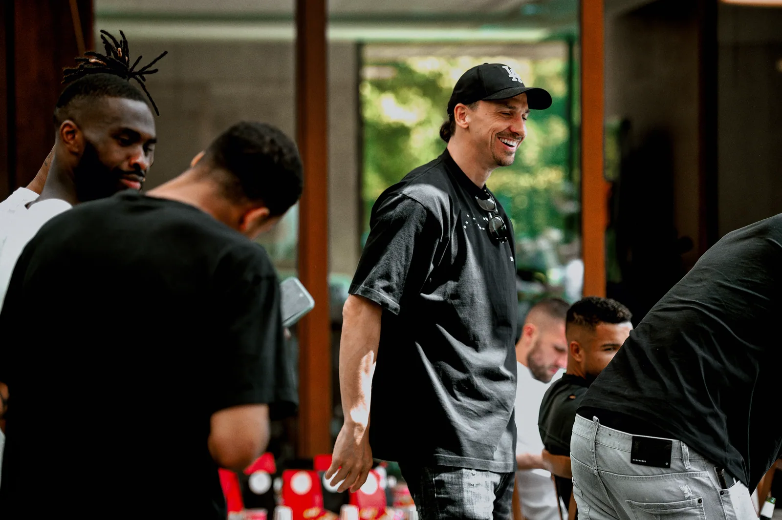 Portrait d'un joueur du Milan AC lors du repas de fin de saison