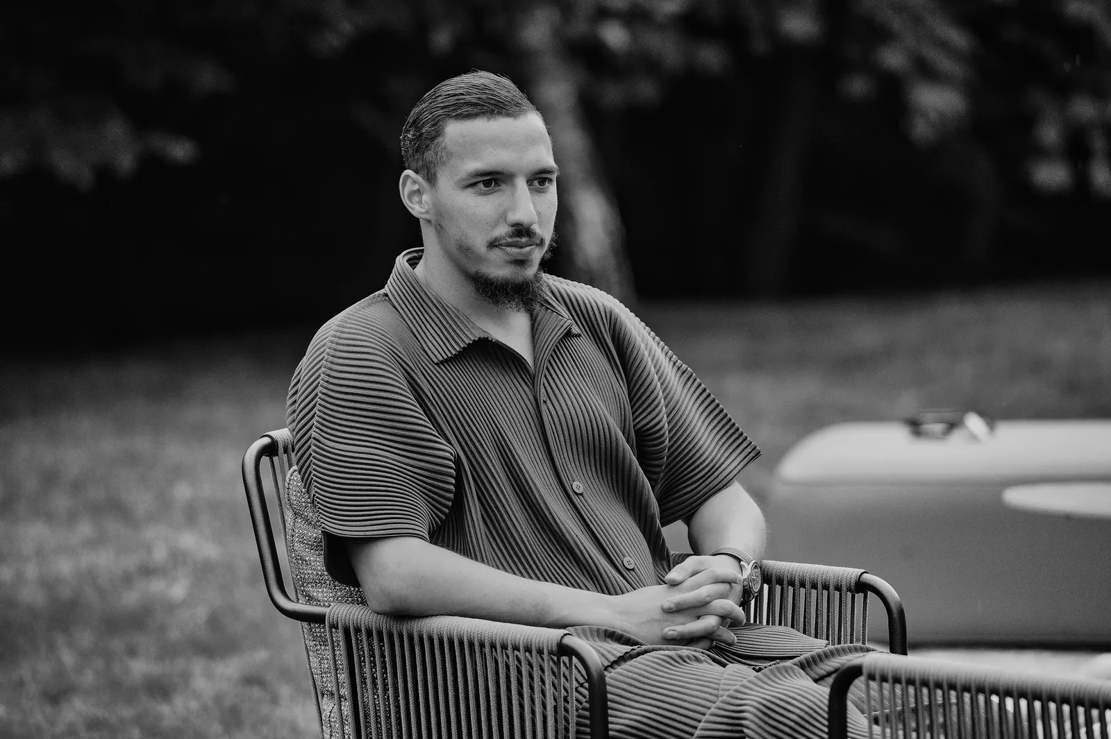 Portrait d'un joueur du Milan AC lors du repas de fin de saison
