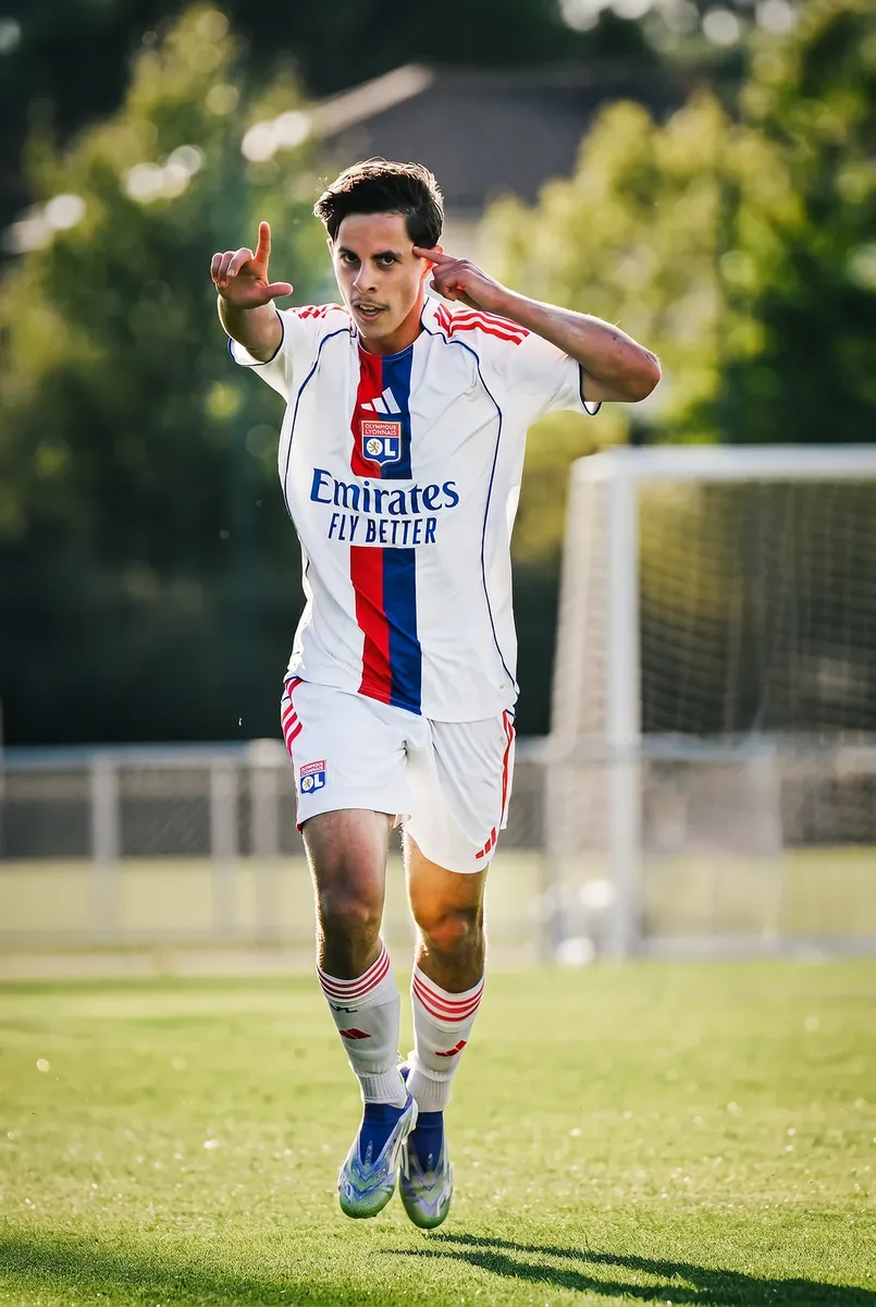 Joie d'un joueur après un but, Olympique Lyonnais